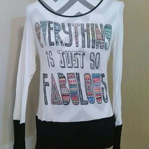 Fabulous Bling Long Sleeve Top Small